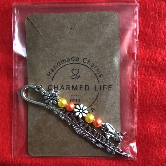 NWT, Handmade by A Charmed Life. Silver Feather Bookmark - Picture 7 of 7